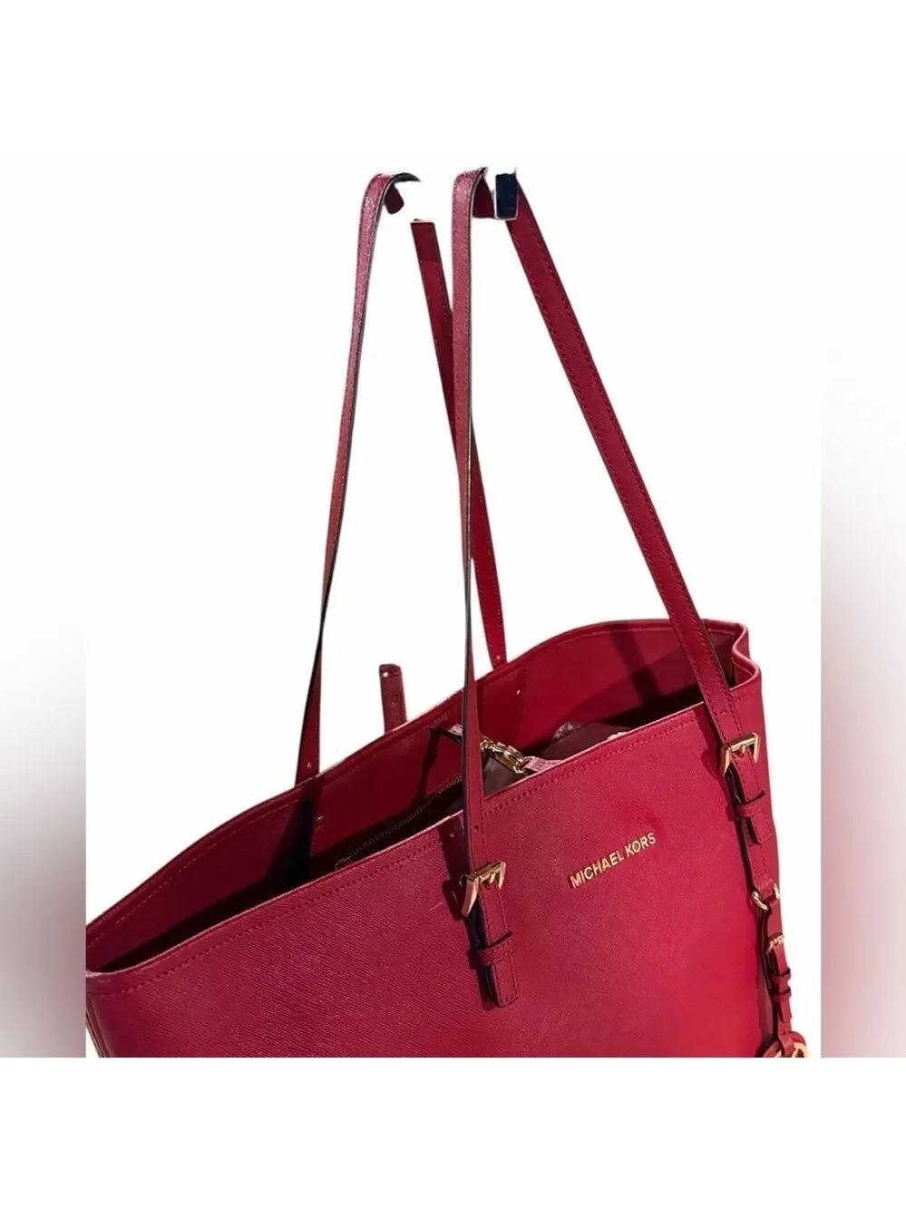 Michael Kors Jet Set Travel Tote Bag Dark Red Wine